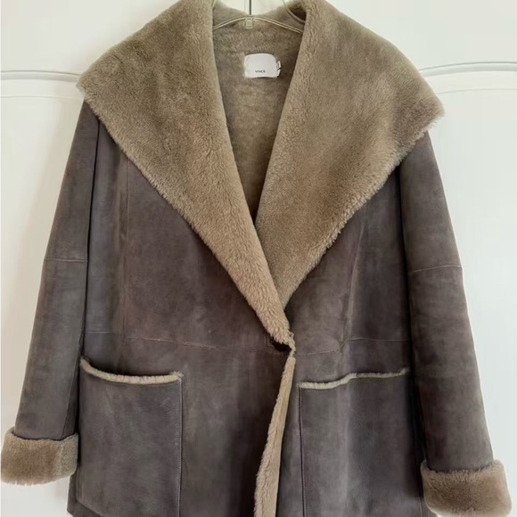 Vince Jackets & Blazers - Vince Spanish Merino Shearling Lamb Hooded coat, relaxed fit